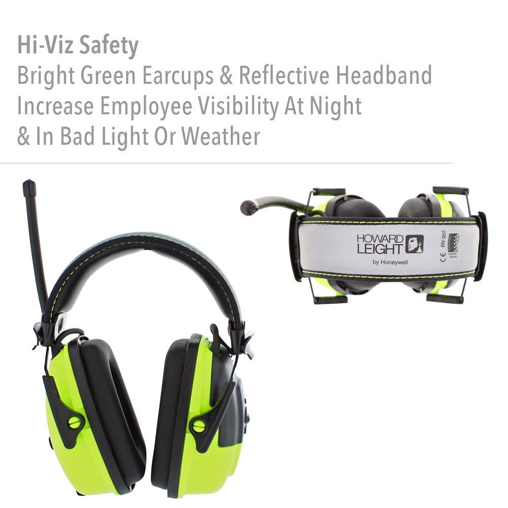 Howard Leight Honeywell 1030390 Sync Hi-Visibility Digital AM FM Radio Earmuff - 2