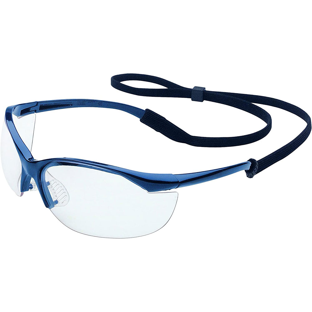 UVEX by Honeywell Vapor Safety Eyewear Metallic Blue Frame, Clear Lens with Anti-Scratch Hardcoat - 11150900