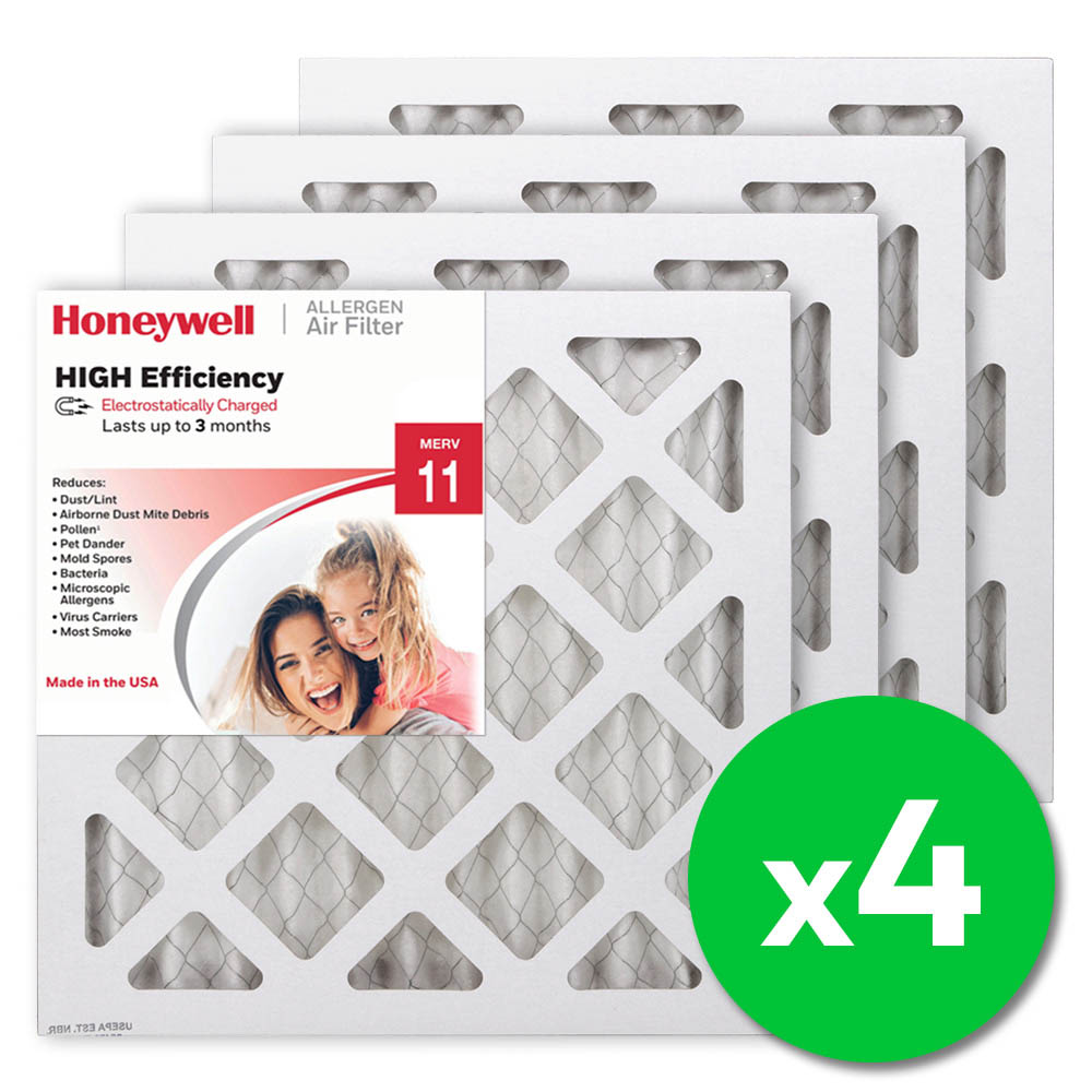 Honeywell 12x12x1 High Efficiency Allergen MERV 11 Air Filter, 4 Pack