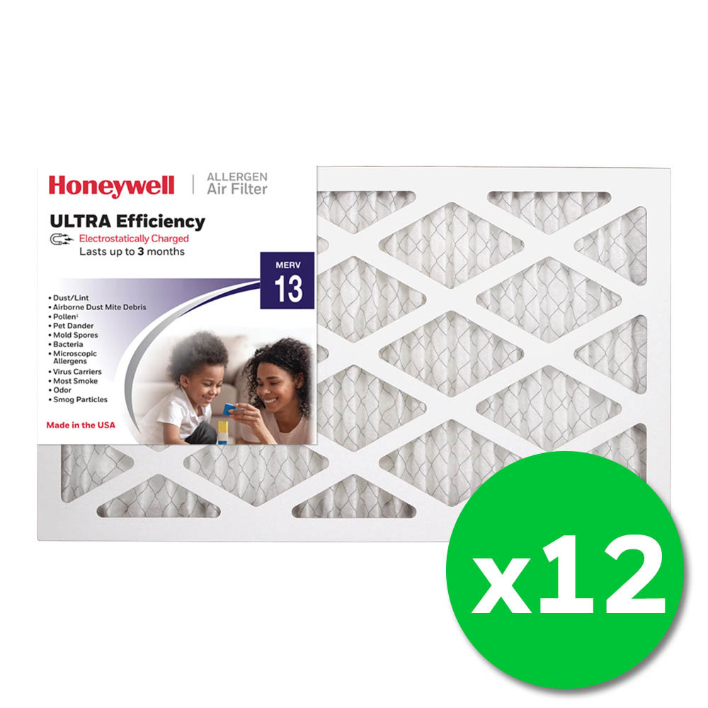 Honeywell 12x20x1 Ultra Efficiency Allergen MERV 13 Air Filter, 12 Pack