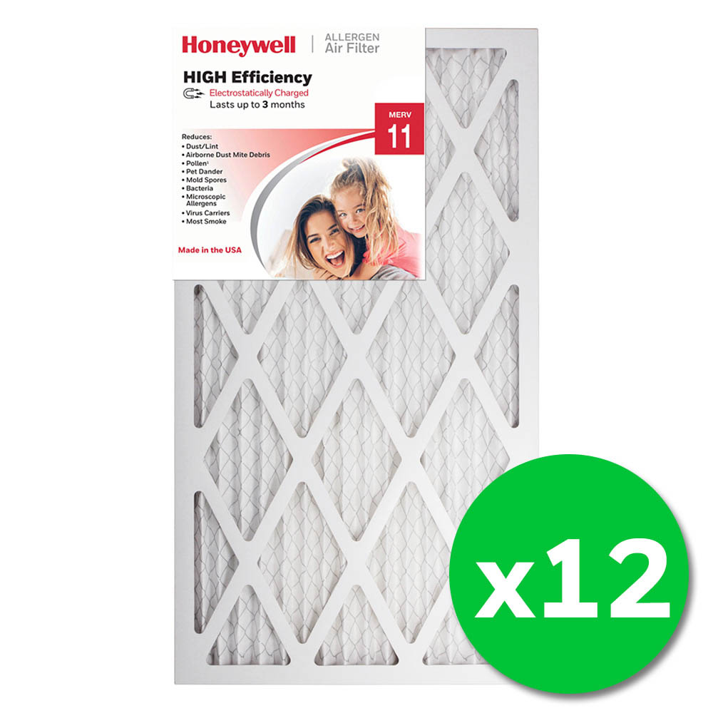 Honeywell 14x25x1 High Efficiency Allergen MERV 11 Air Filter - 12 Pack