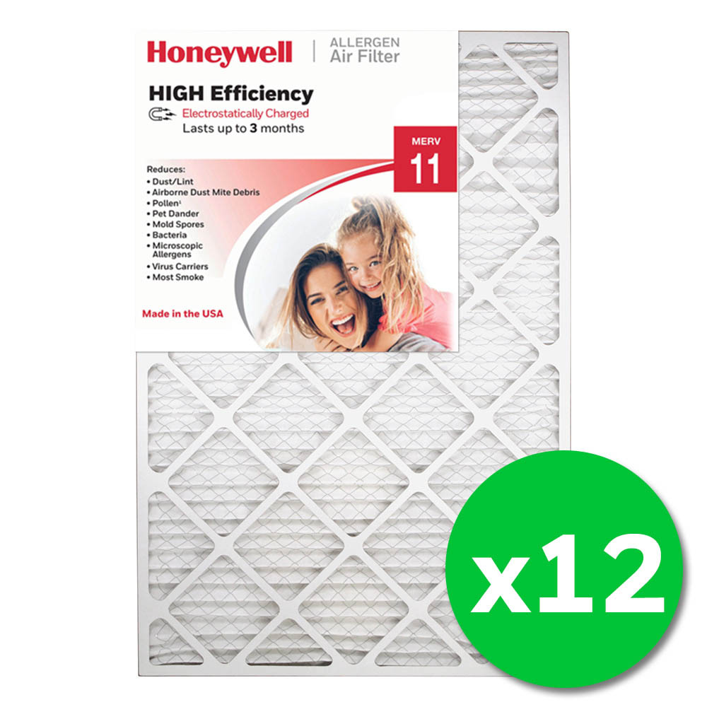 Honeywell 20x30x1 High Efficiency Allergen MERV 11 Air Filter - 12 Pack