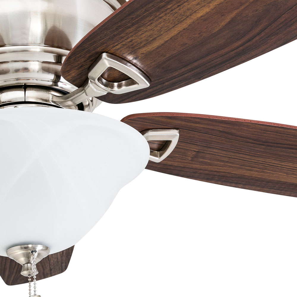 Honeywell Glen Alden 52-Inch Brushed Nickel Low Profile LED Ceiling Fan  with Light - 50519-03