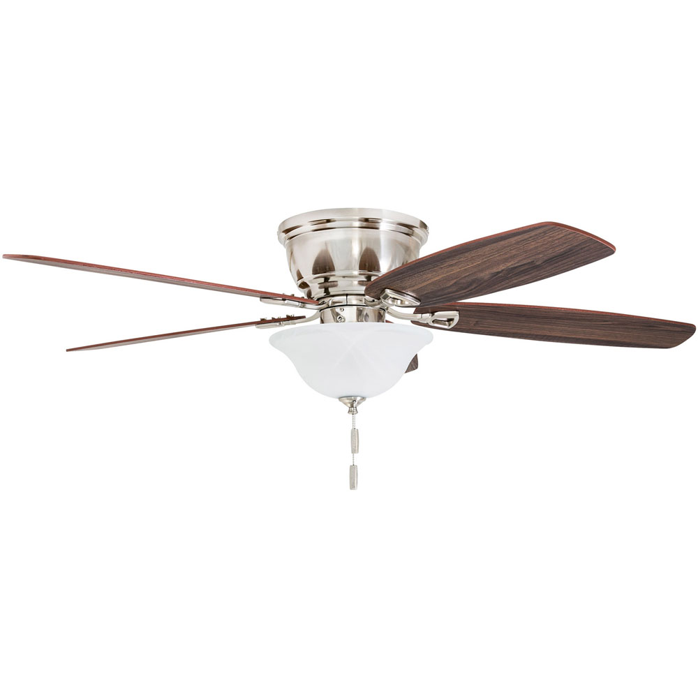 Honeywell Glen Alden 52-Inch Brushed Nickel Low Profile LED Ceiling Fan  with Light - 50519-03
