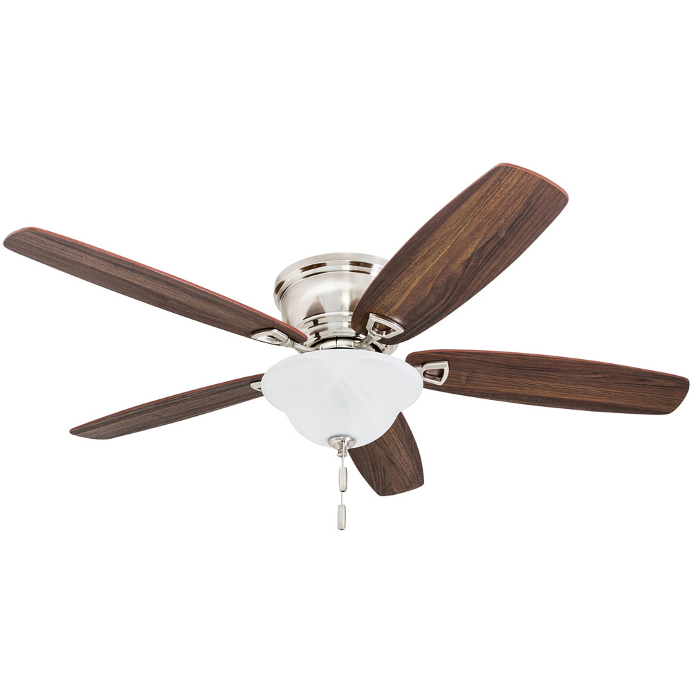 Honeywell Glen Alden Ceiling Fan Brushed Nickel Finish 52 Inch 50519 - Low Profile Ceiling Fan No Light 52 Inch