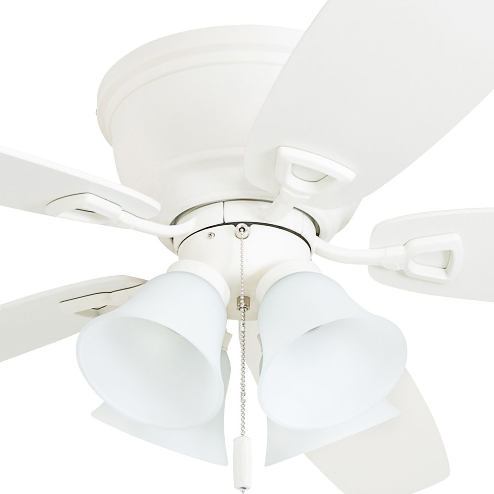Westinghouse Halley 112cm Flat Ceiling Fan With Light & Remote - White Maple