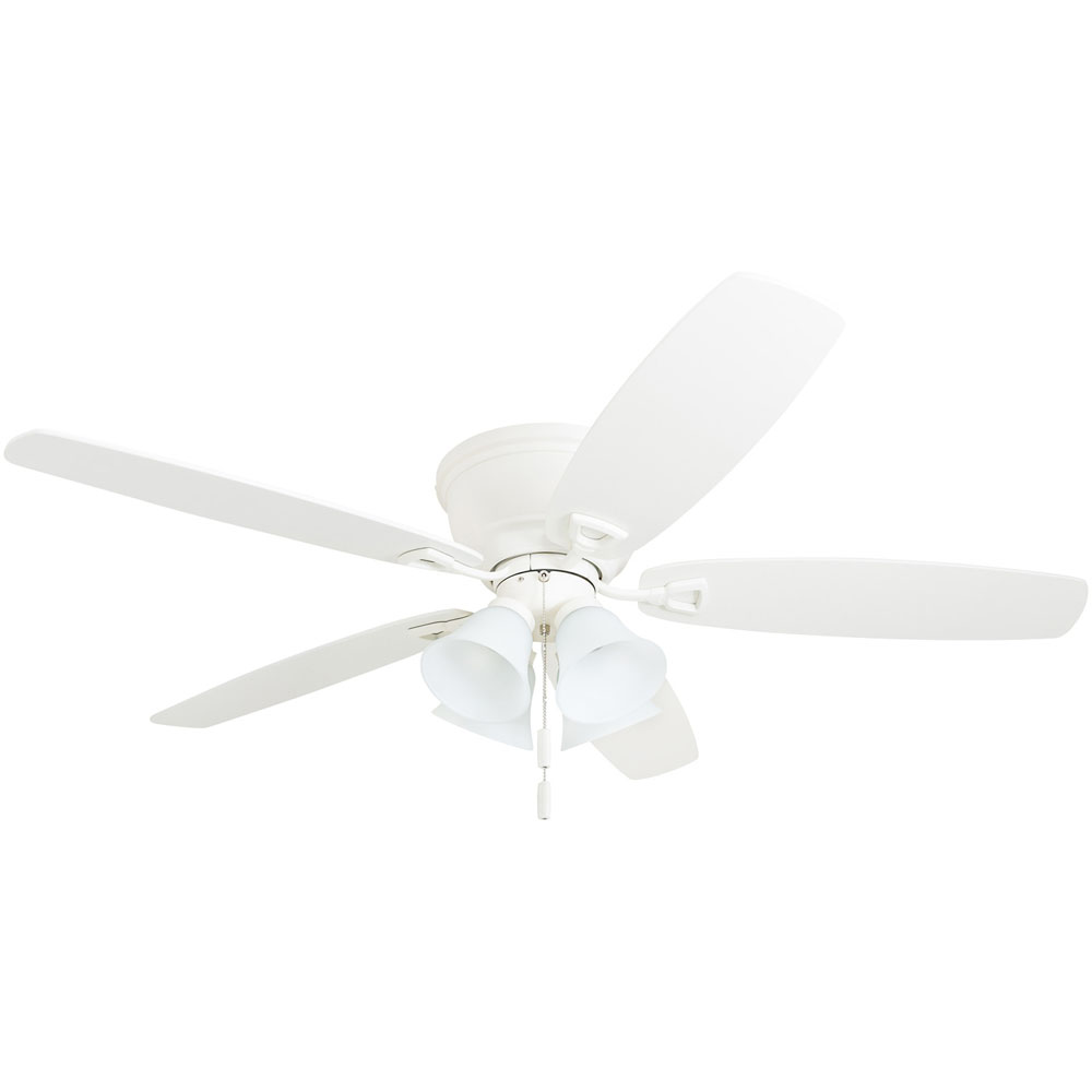 Honeywell Glen Alden Low Profile Ceiling Fan with 4 LED Lights, White, 52-Inch - 50520-03