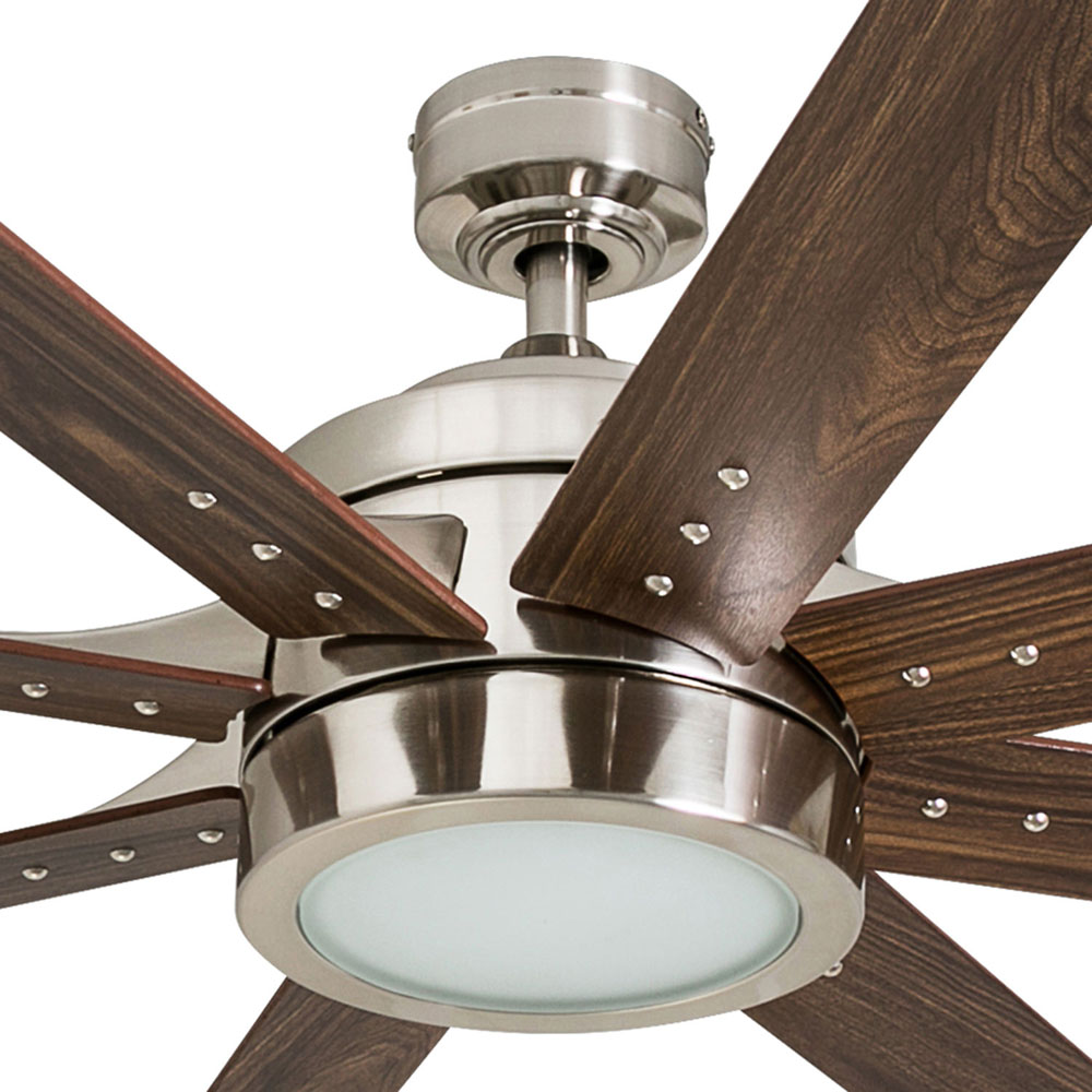 Honeywell Xerxes 62" Brushed Nickel LED Remote Control Ceiling Fan 8 Blade 