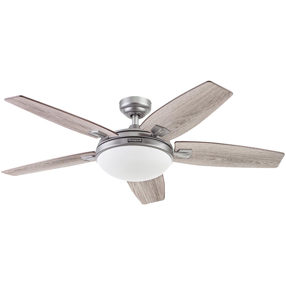 Honeywell Carmel Indoor LED Ceiling Fan with Reversible Blades, Pewter, 48-Inch - 51627