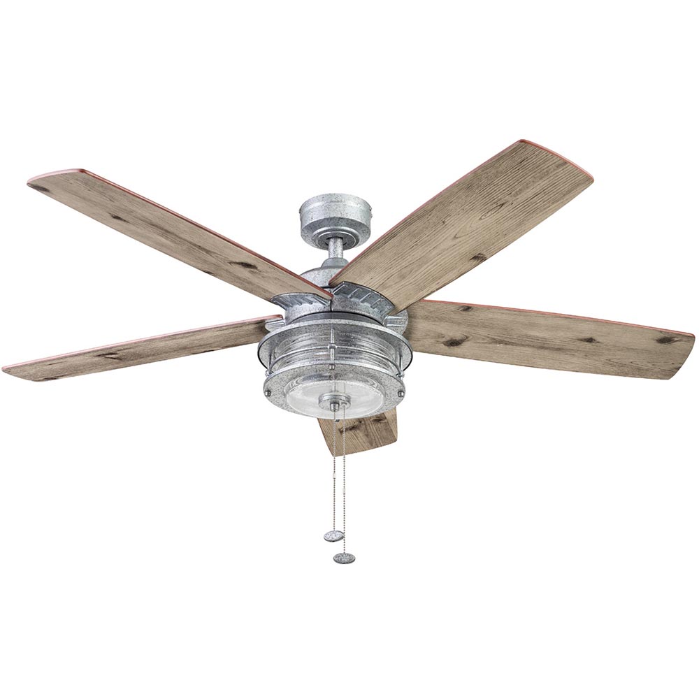 Honeywell Foxhaven Indoor and Outdoor Ceiling Fan, Galvanized, 52-Inch - 51632