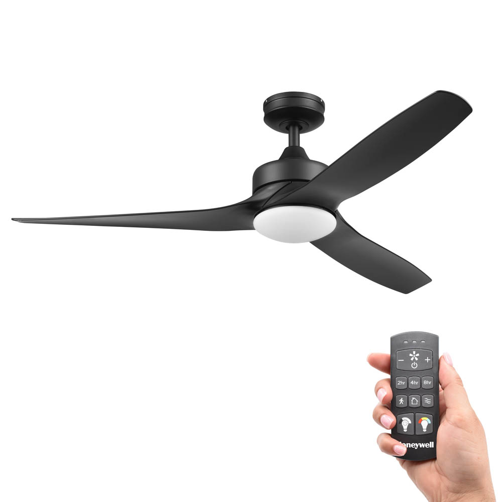 Honeywell Lynton Indoor and Outdoor Ceiling Fan, Black, 52-Inch - 51854-01