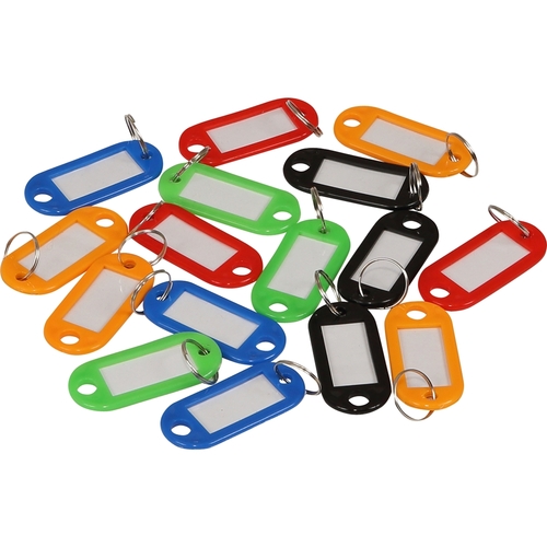 Unique Bargains Tough Plastic Label Window Double Sided Key Tags Blue Green  Red Clear Yellow 50 Pcs