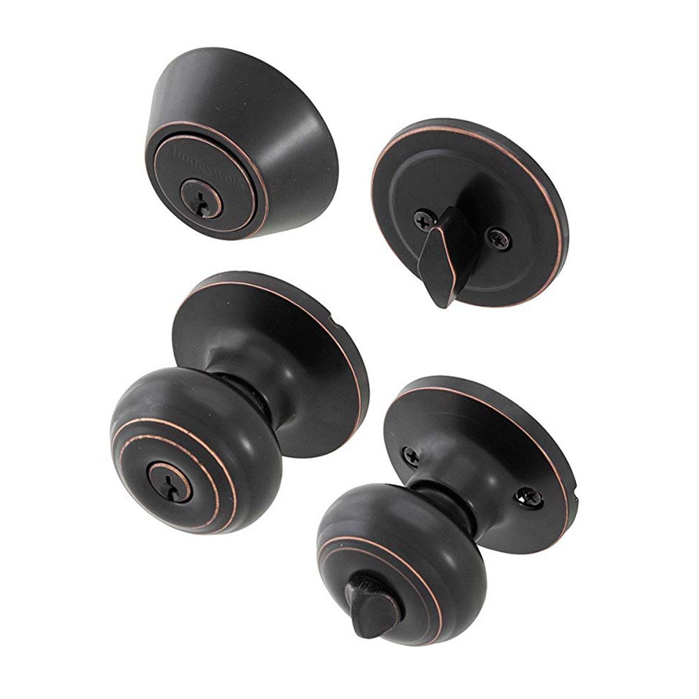 Honeywell Classic Door Knob Home Security Kit, Oil Rubbed Bronze, 8101406