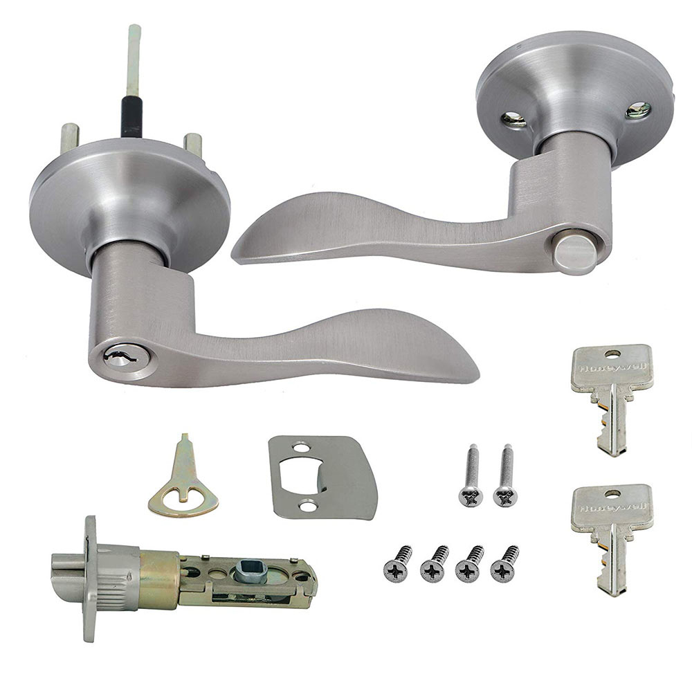 thumbnail image 2 of Honeywell Wave Entry Door Lever – Polished Brass, Keyed Entry With Anti-Bump Security 2 of 14