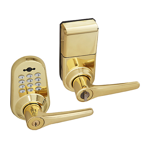 Honeywell Digital Door Entry Lever Lock with Remote in Polished Brass, 8634001