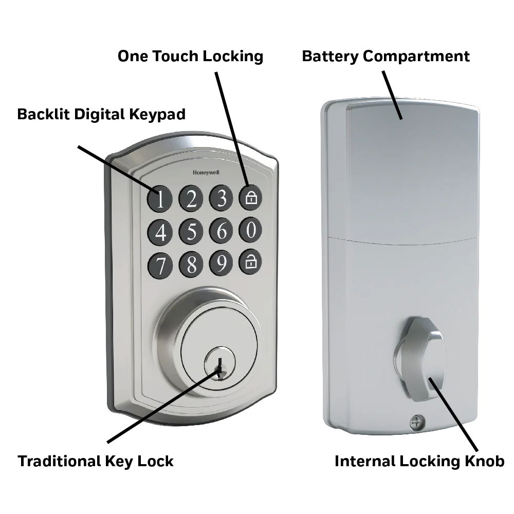 Satin Nickel Keyless Entry Lever Handle Door Lock with Electronic Digital  Keypad