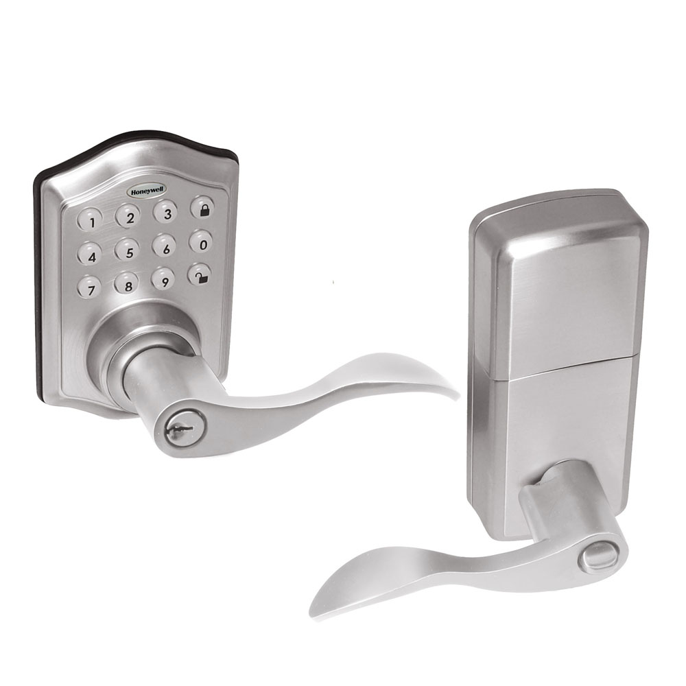 Honeywell Electronic Entry Lever Door Lock with Keypad in Satin Nickel 8734301