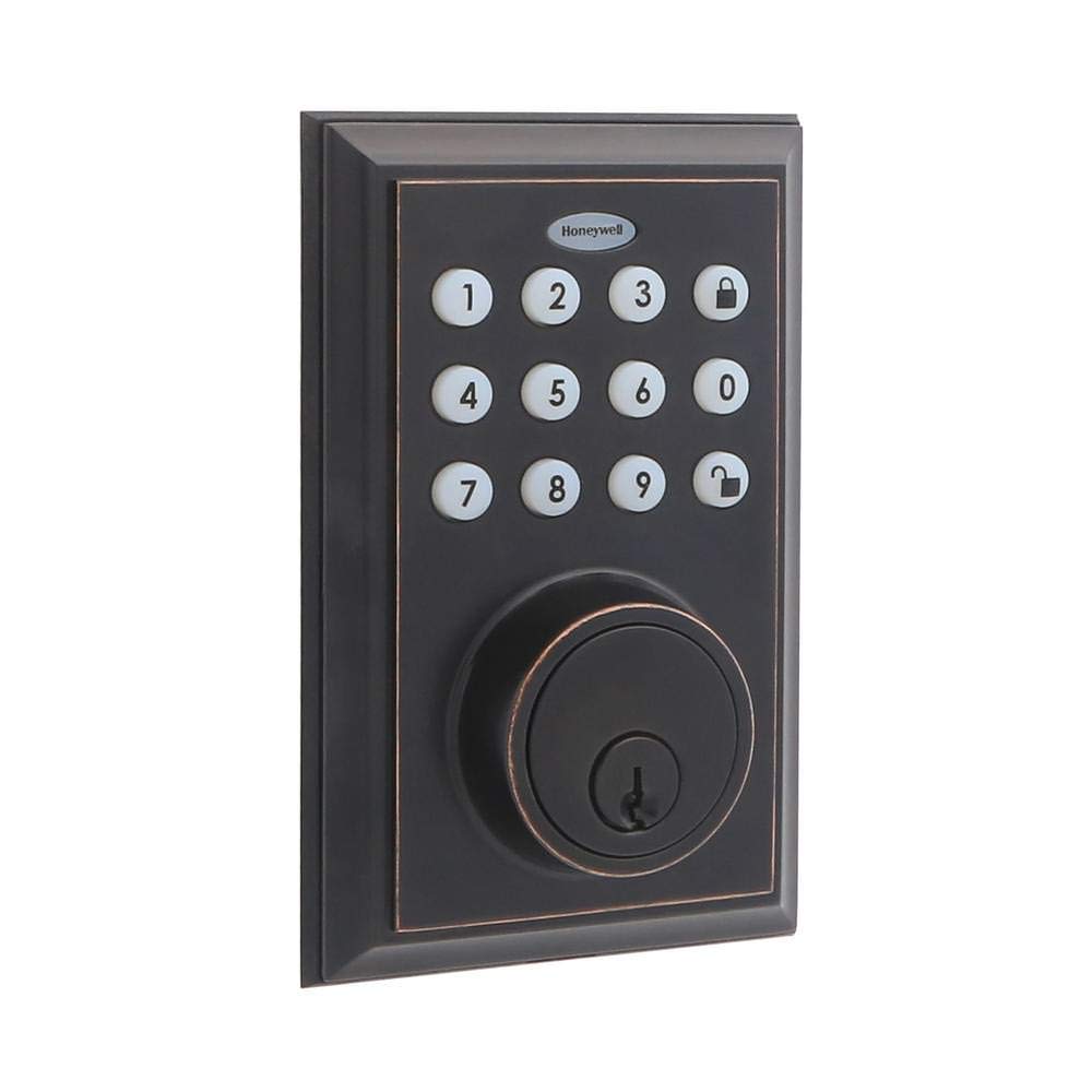 Honeywell Bluetooth Enabled Digital Door Knob Lock With Keypad, Bronze