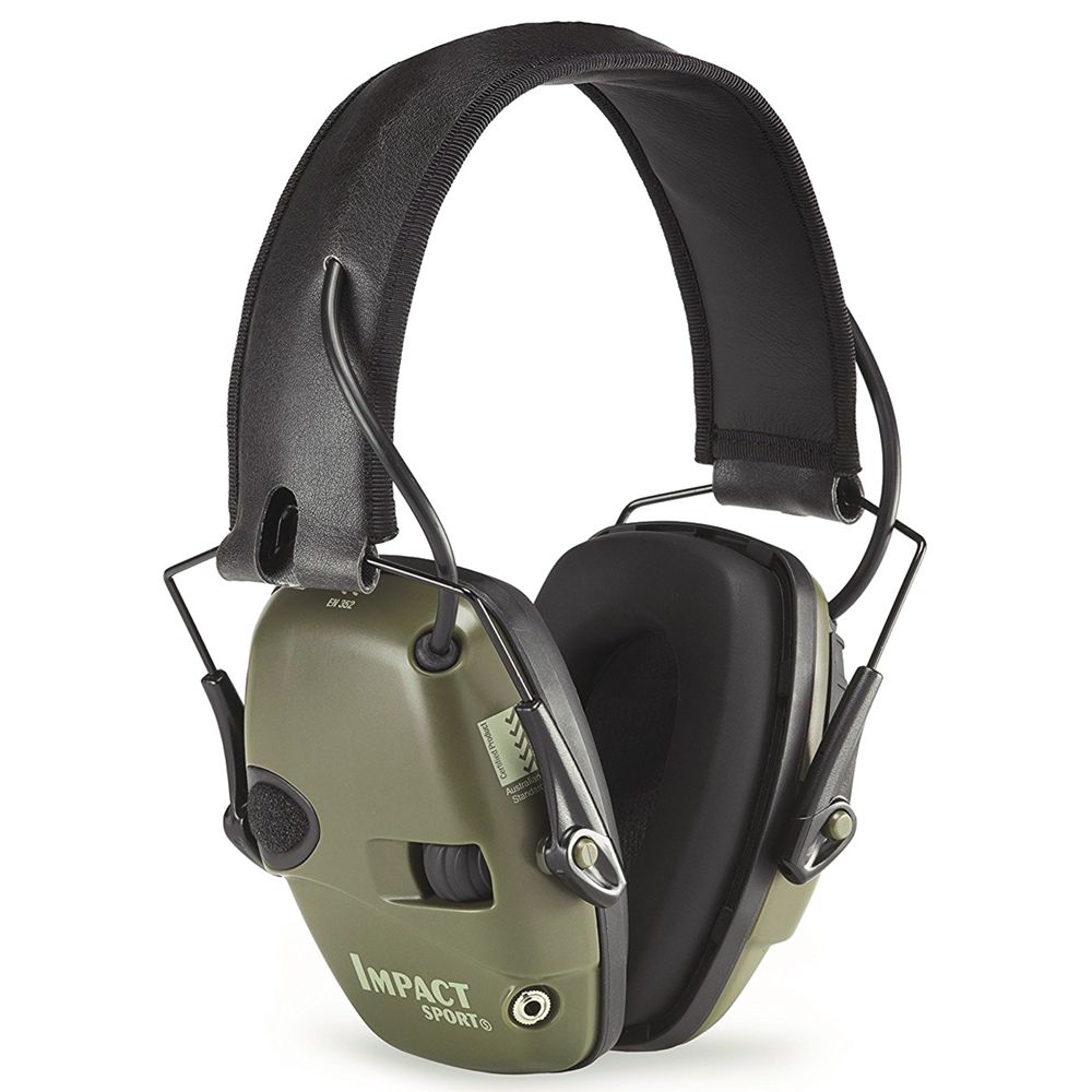 Honeywell Impact Sport Bolt Electronic Earmuff, Hunter Green R-01526