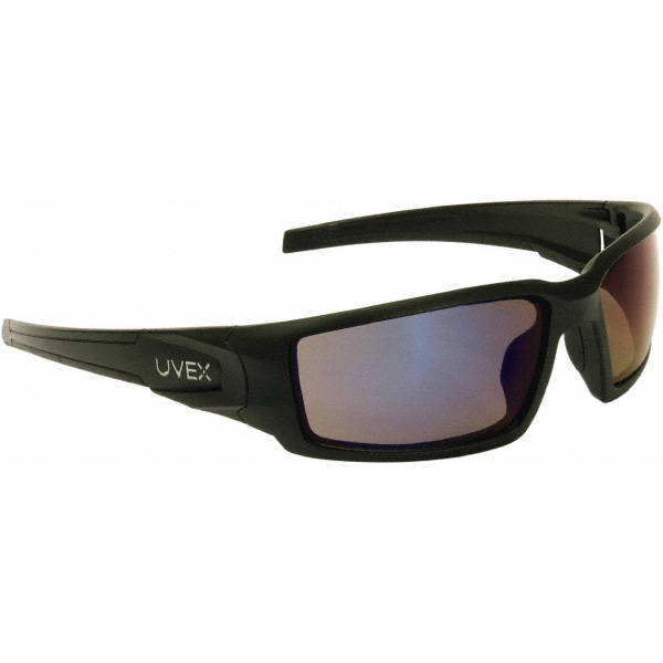 2 Glasses Uvex Hypershock Safety Glasses Black Frame Blue Mirror Lens S2945 