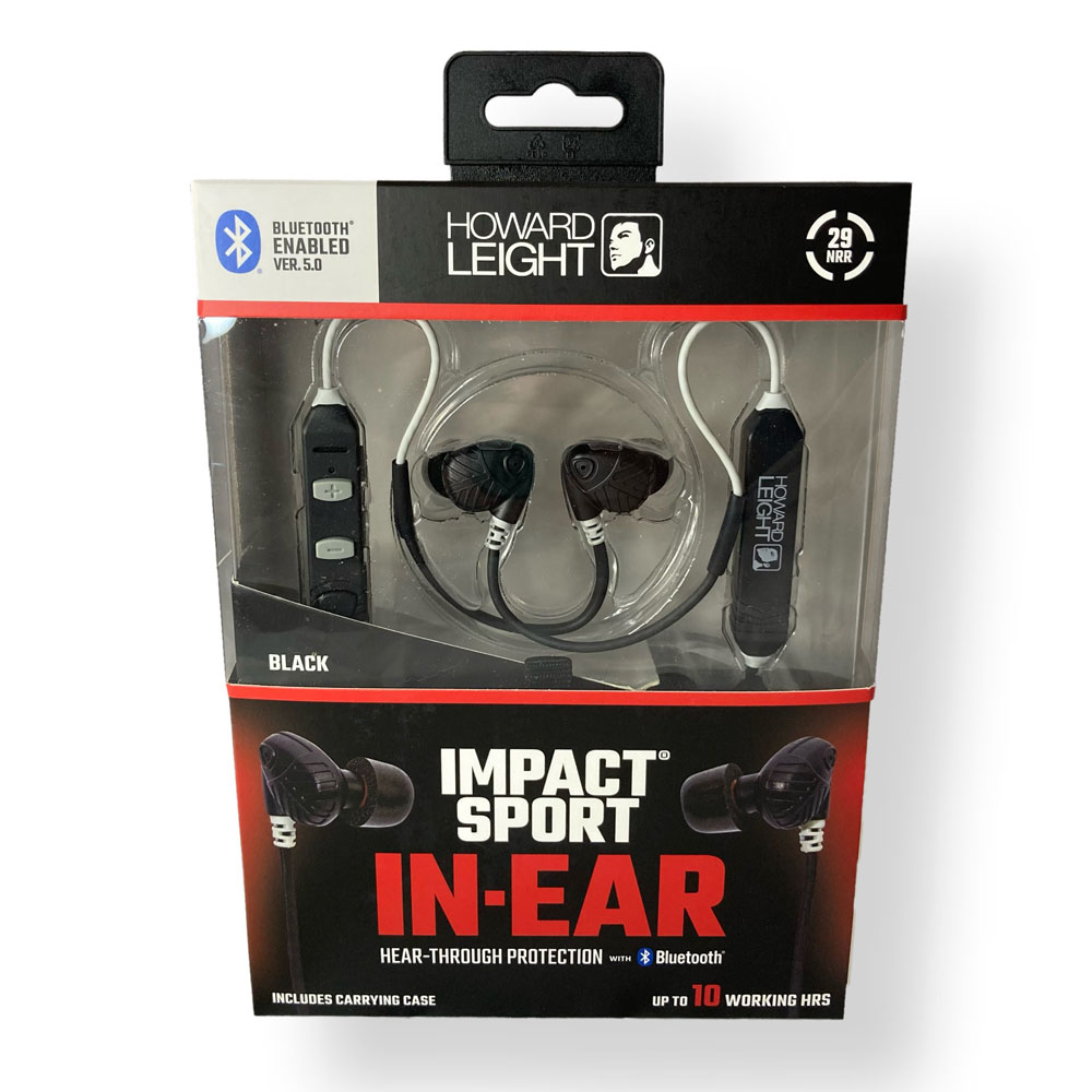 Howard Leight by Honeywell Impact Sport In-Ear Bluetooth Earbuds with Hear  Through Protection, Black - R-02701