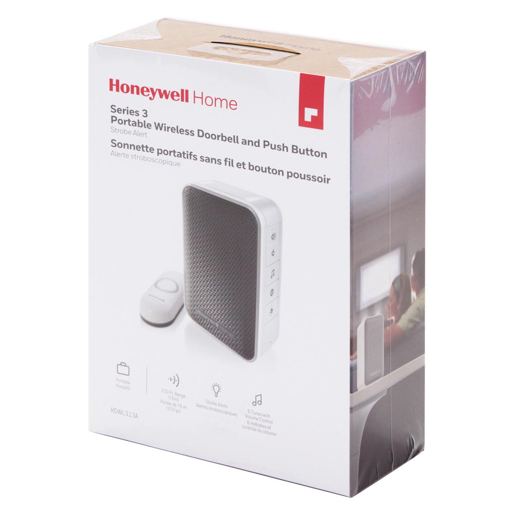 Honeywell RDWL313A 3 Series Wireless Portable Doorbell and Push Button