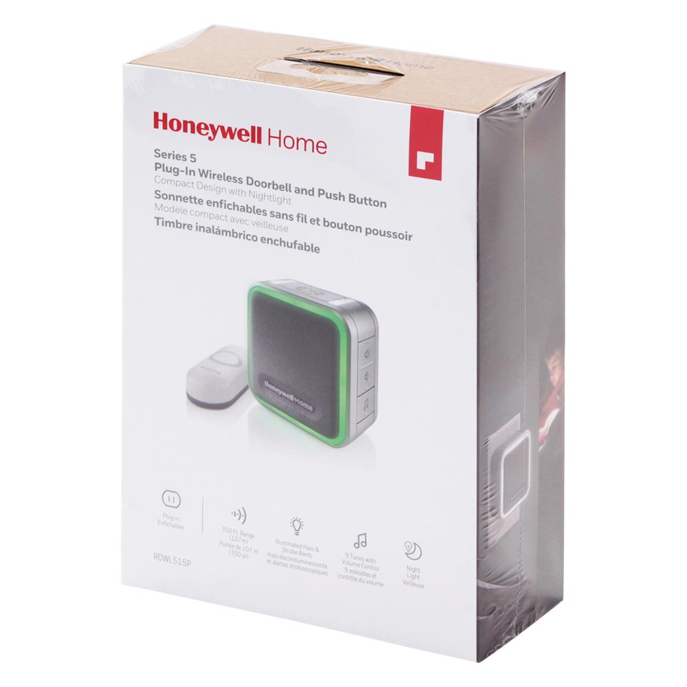 Honeywell Series 5 RDWL515 Wireless Doorbell with Halo Light & Push Button