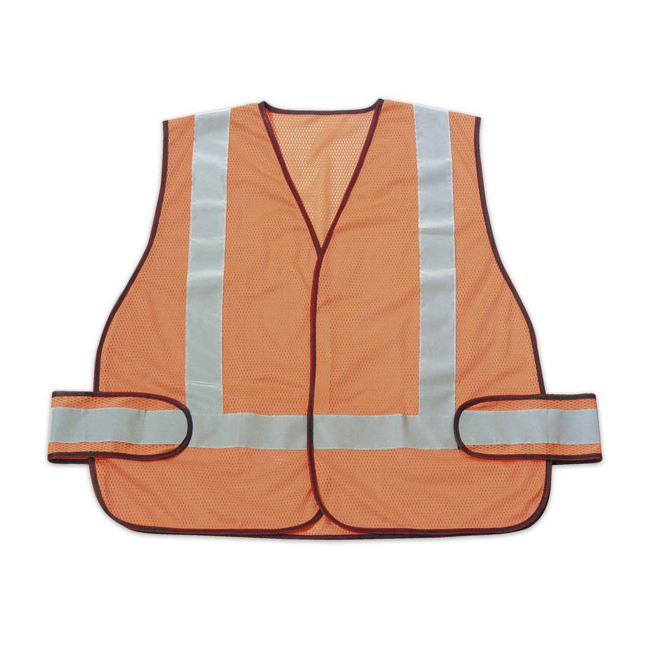 Orange Safety Vest Jacket with Reflective Stripes 
