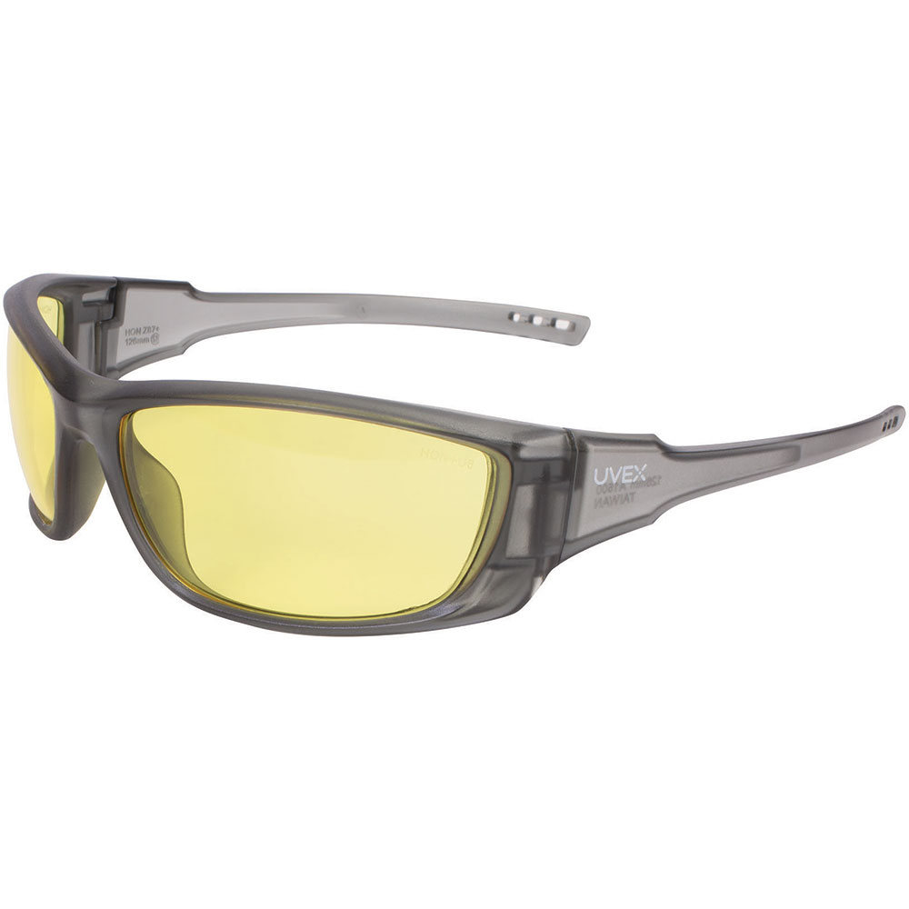Uvex by Honeywell A1500 Series Safety Eyewear with Gray Frame, Amber Lens and Scratch-Resistant Hard Coat - S2162