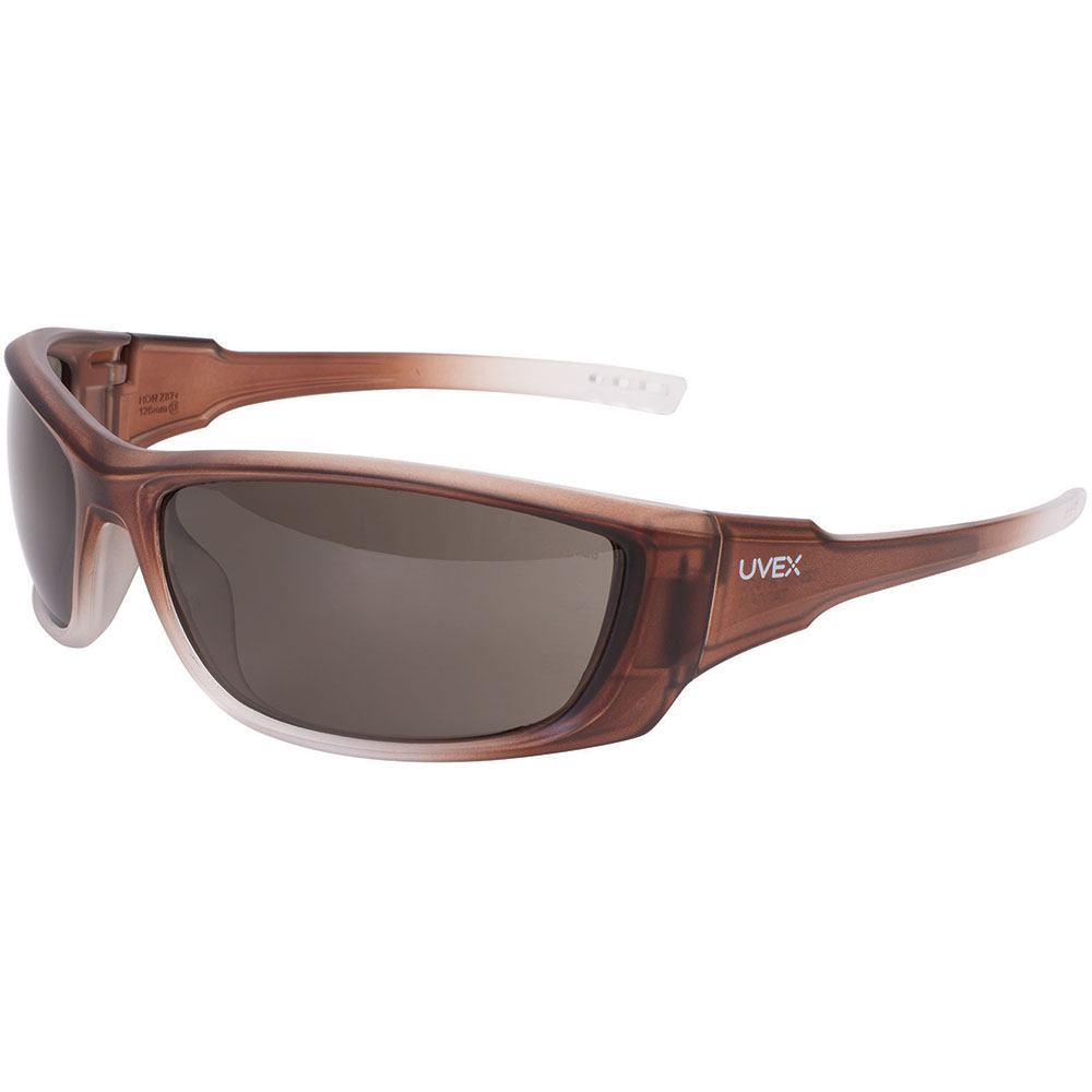 UVEX by Honeywell A1500 Series Safety Eyewear with Brown Frame, Gray Lens and Scratch-Resistant Hard Coat - S2171