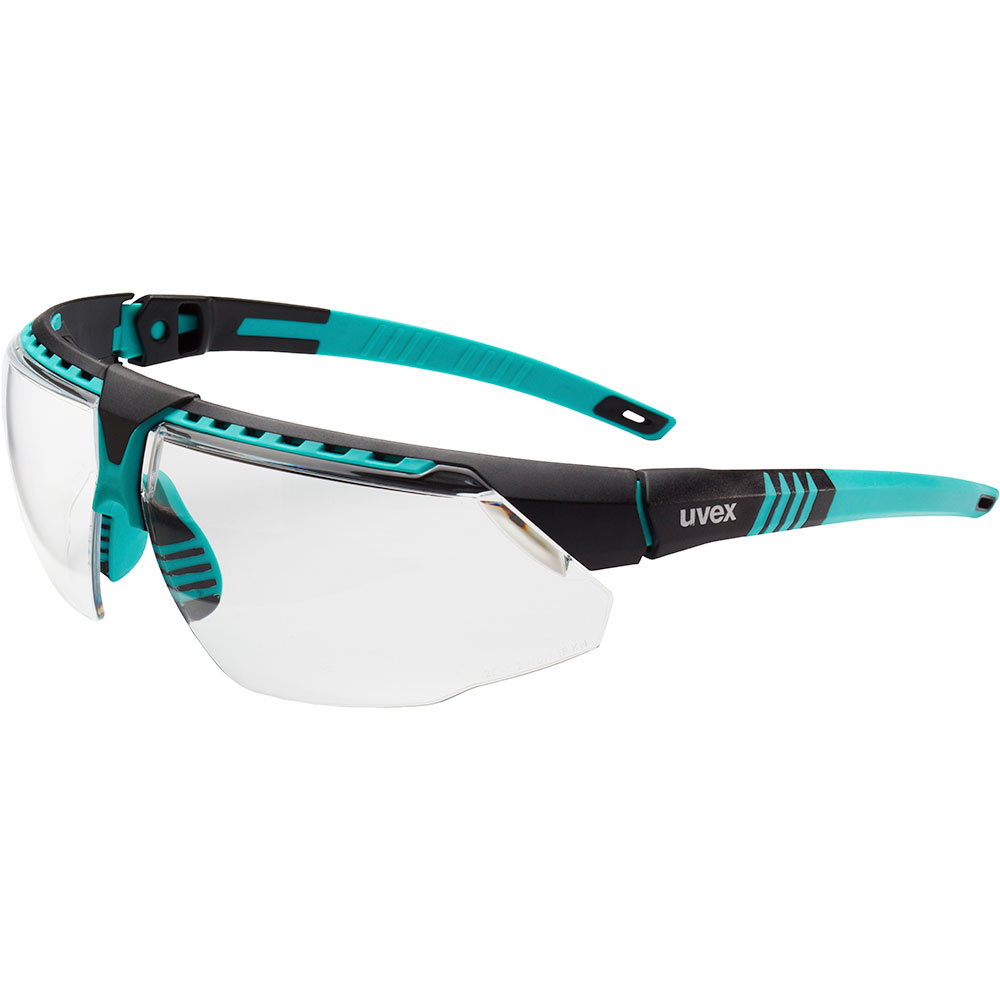 UVEX by Honeywell Avatar Safety Glasses, Teal Frame with Clear Lens & HydroShield Anti-Fog Coating - S2880HS