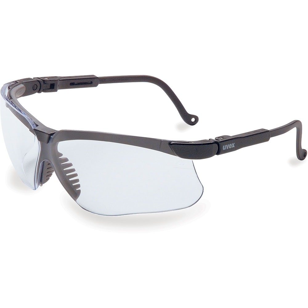 Uvex by Honeywell Genesis Safety Glasses with Black Frame, Clear Lens and Hydro Shield Anti-Fog Lens Coating - S3200HS