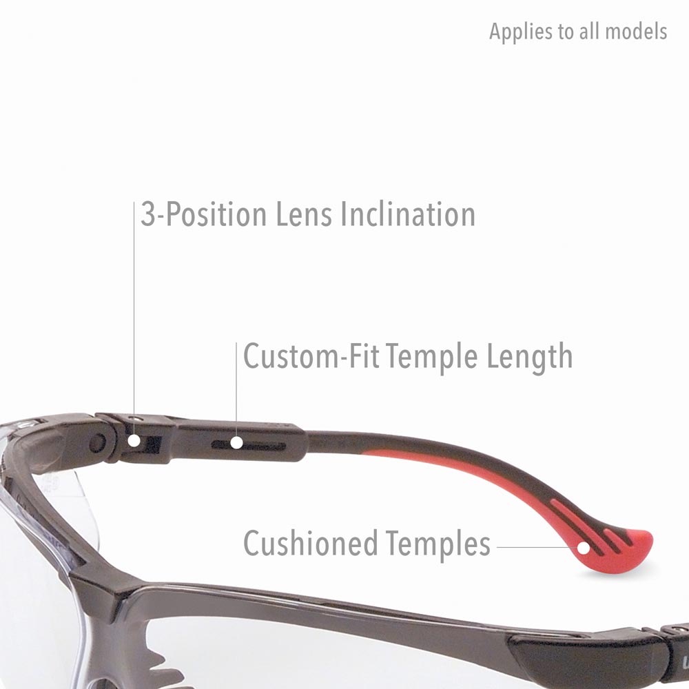 UVEX By Honeywell S3300HS XC Genesis Safety Glasses Black Clear UVEX By Honeywell S3300HS XC Genesis Safety Glasses Black Clear