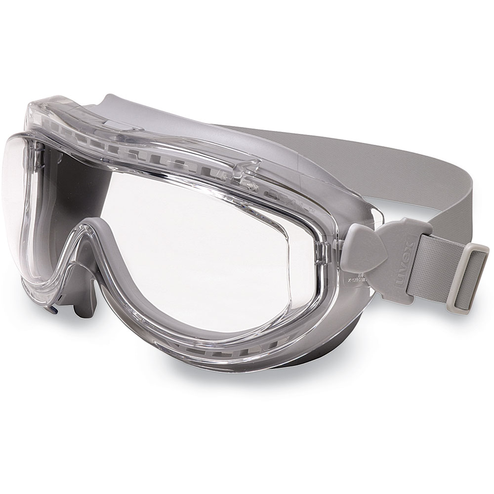 UVEX by Honeywell Flex Seal Indirect Vent Over The Glasses Goggles with Gray Low Profile Frame And Clear Uvextreme Anti-Fog Lens - S3420X