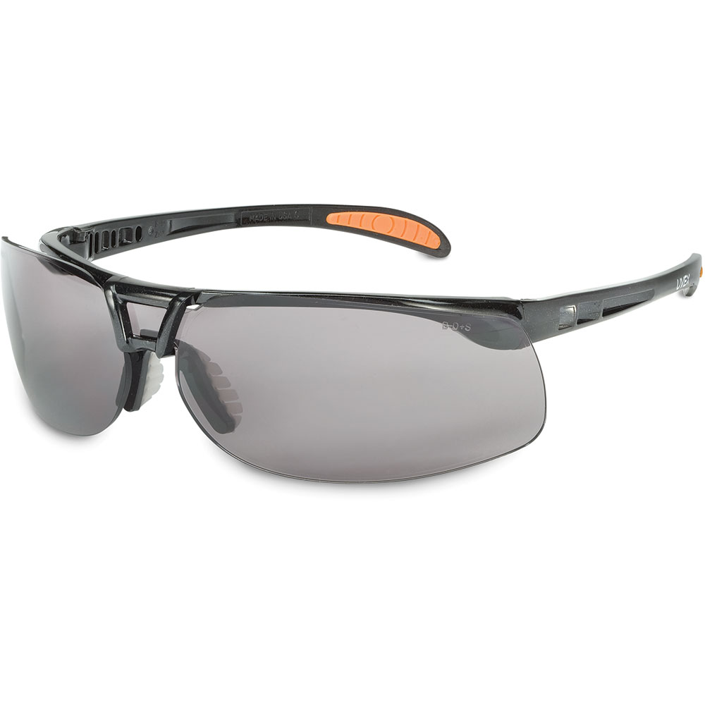 UVEX by Honeywell Protege Metallic Black Safety Glasses with Gray Anti-Scratch/Hard Coat Lens - S4201