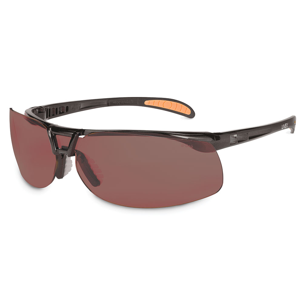 UVEX by Honeywell Protege Metallic Black Safety Glasses with SCT-Gray Lens and UV Extreme Anti-Fog Coating - S4205X
