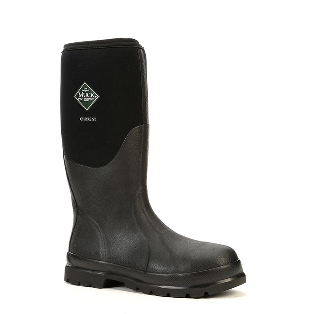 Muck CHS-000A Chore Classic Tall Steel Toe Rubber Work Boot, Black