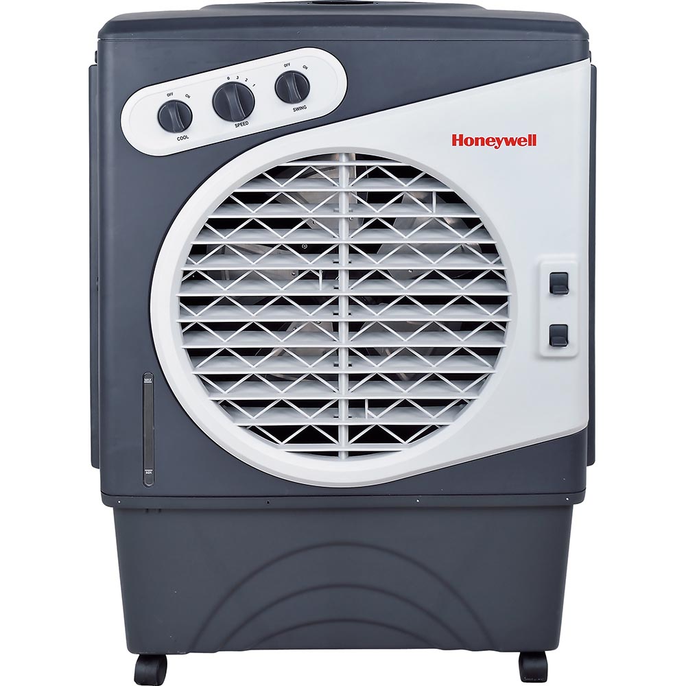 Honeywell CO60PM Evaporative Air Cooler For Indoor, Outdoor and Commercial Use, 1540 CFM - 15.9 Gallon Tank, White/Gray