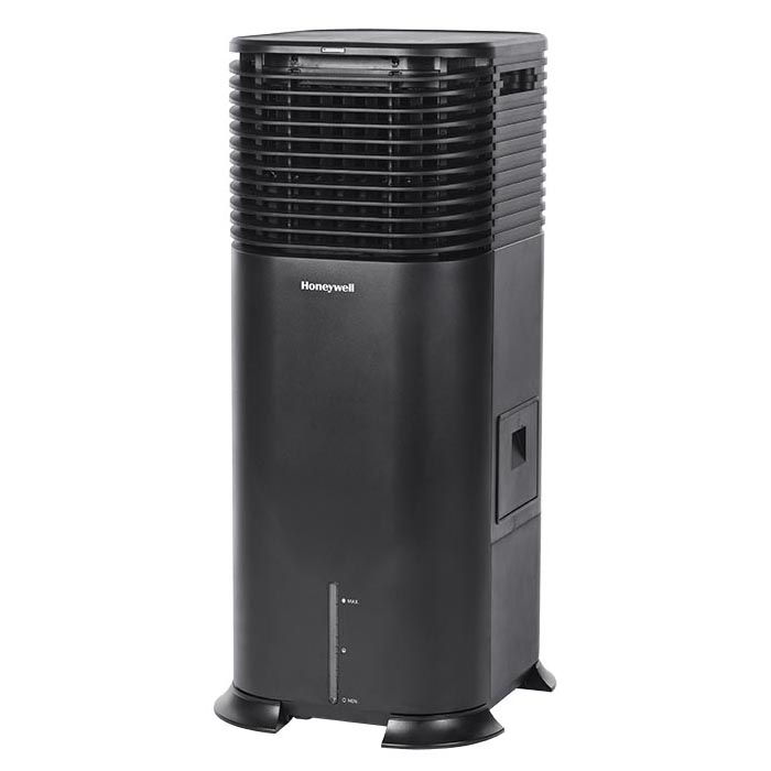 Honeywell DLC203AE Evaporative Tower Air Cooler with Fan and Humidifier, 500 CFM - 5.3 Gallon Tank (Black)