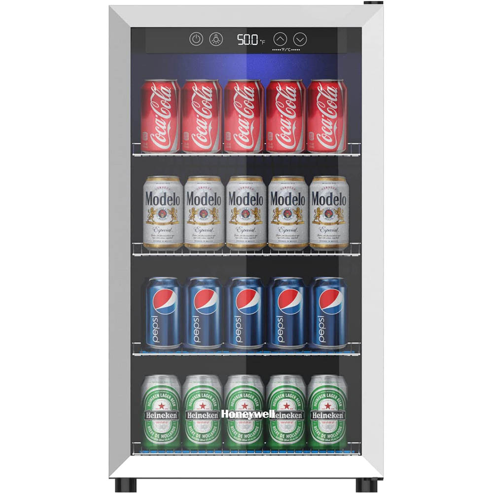 Beverage Refrigerator Cooler-120 Can Mini Fridge Glass Door for