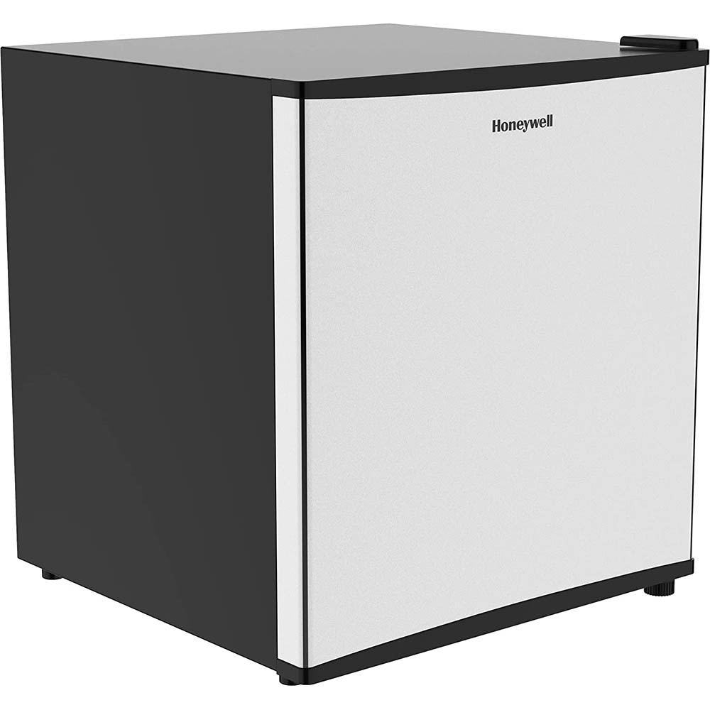 Honeywell Compact Refrigerator 1.6 Cu Ft Mini Fridge with Freezer,  Stainless Steel - H16MRS