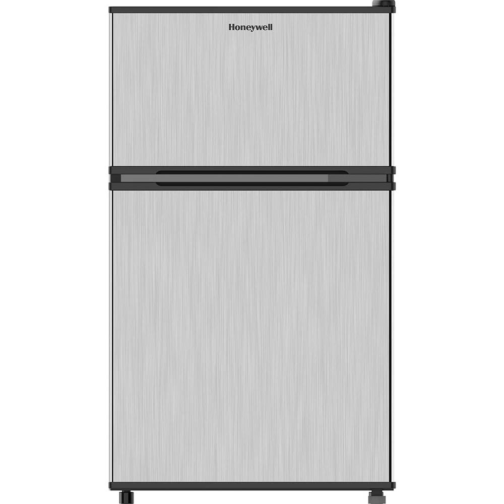 Honeywell 3.1 Cu ft Compact Refrigerator, 2 Door Mini Fridge with Freezer, Stainless Steel - H31MRS