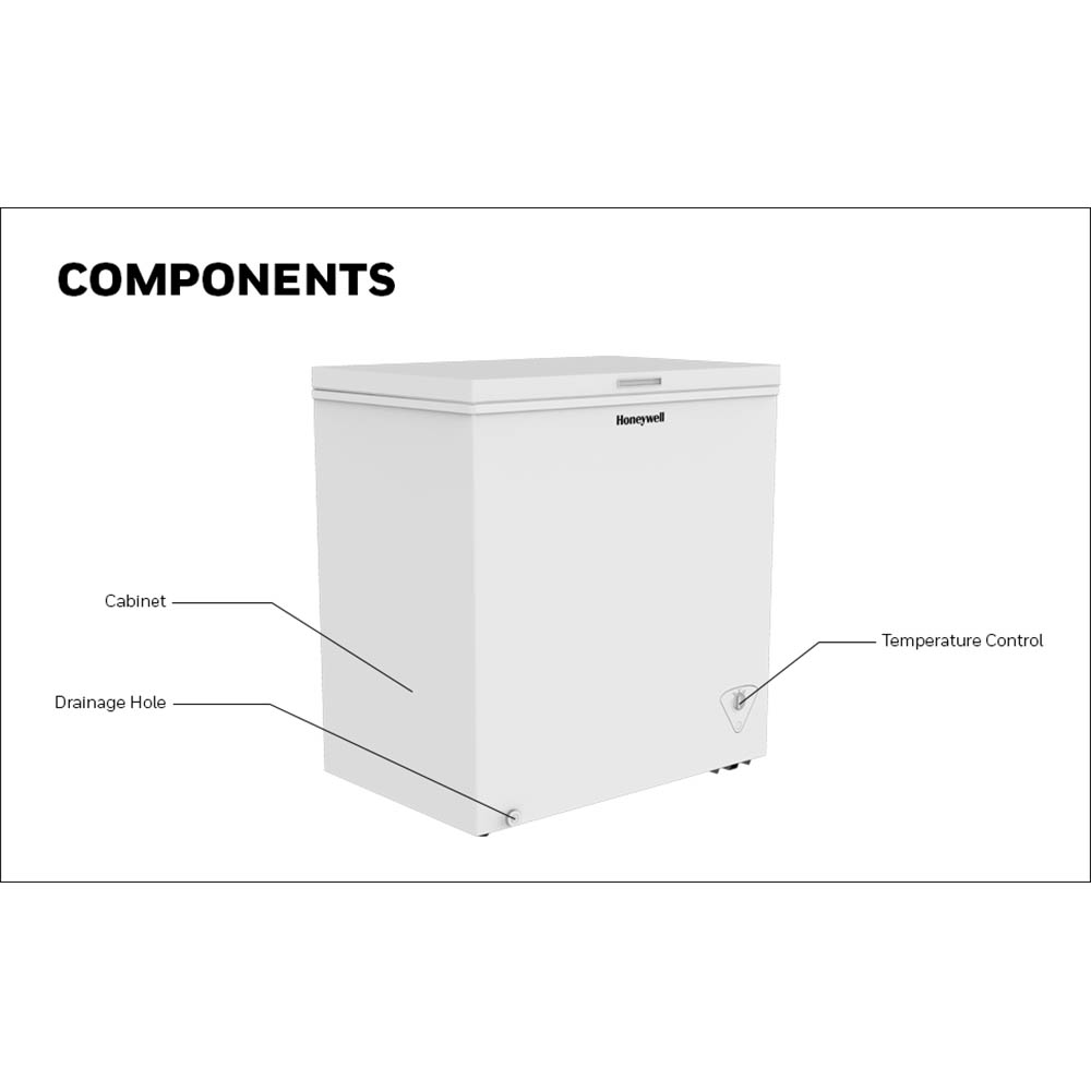 Honeywell 3.5 cu. Ft. Chest Freezer with Storage Basket in White H35CFW -  The Home Depot