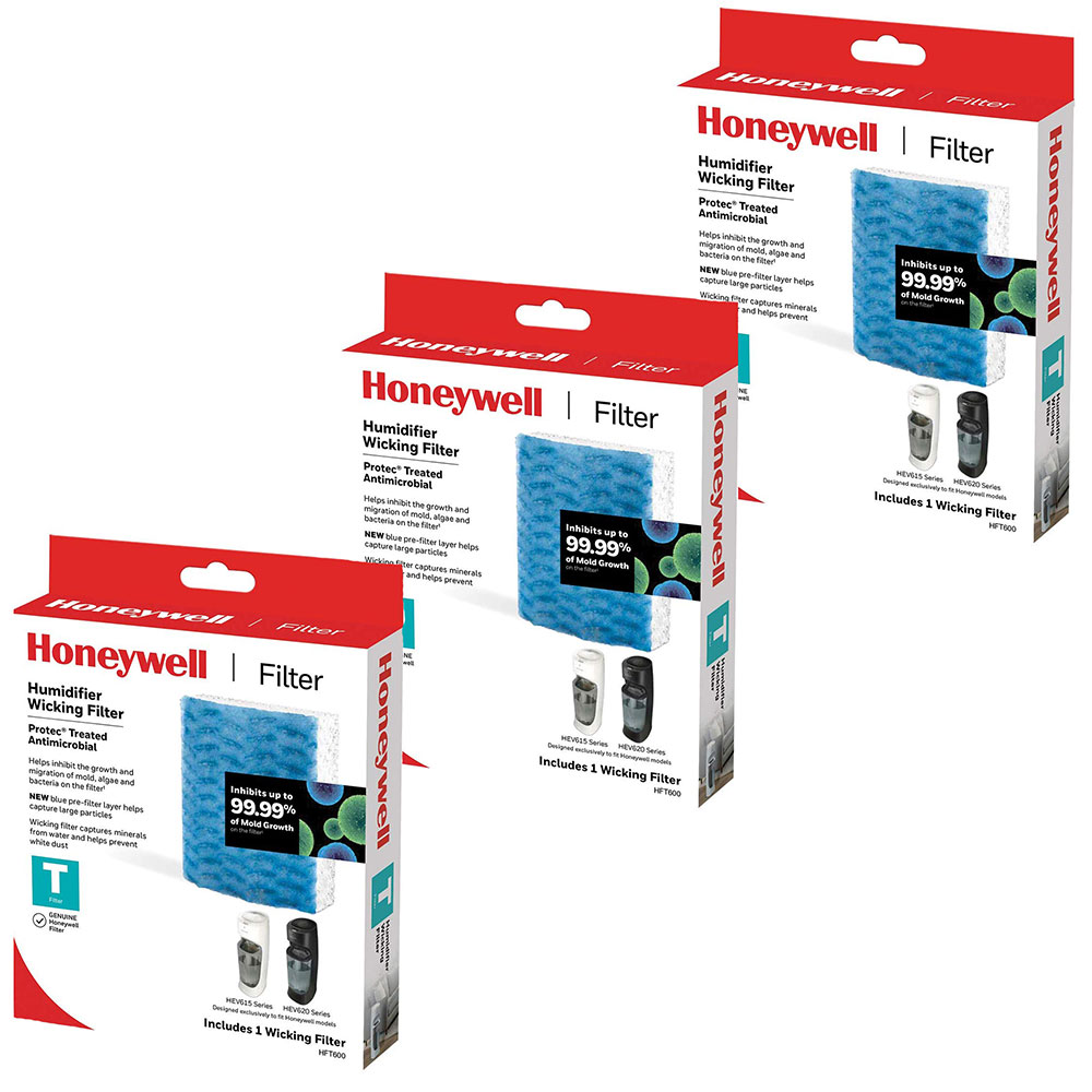 3-Pack Of Honeywell Replacement Humidifier Filter HFT600PDQ for HEV615 and HEV620 Humidifiers