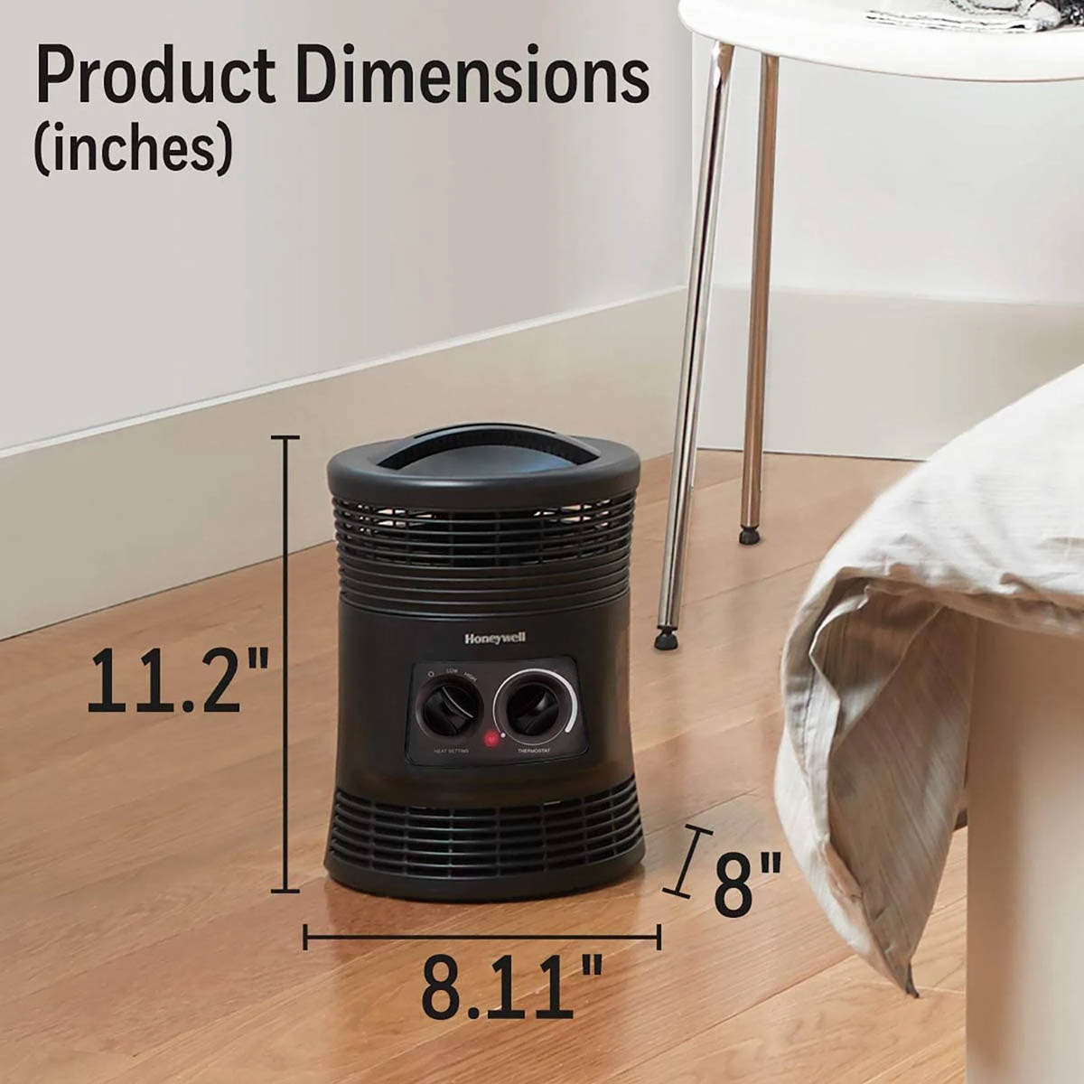 Honeywell HHF360V 360 Surround Fan Forced Heater – Portable Quiet Black Heater