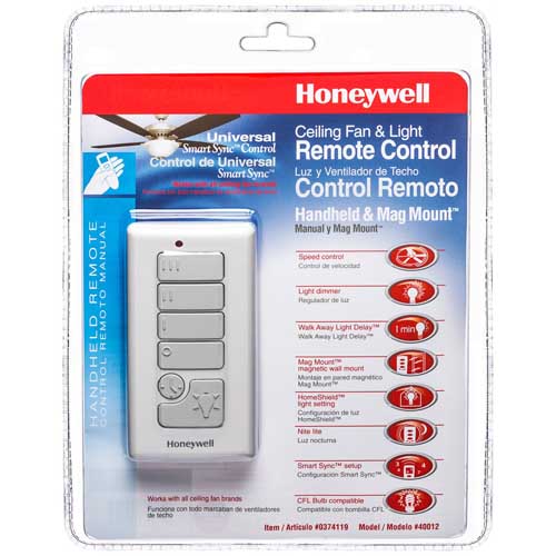 Honeywell Handheld Ceiling Fan Remote With Magnetic Wall Mount