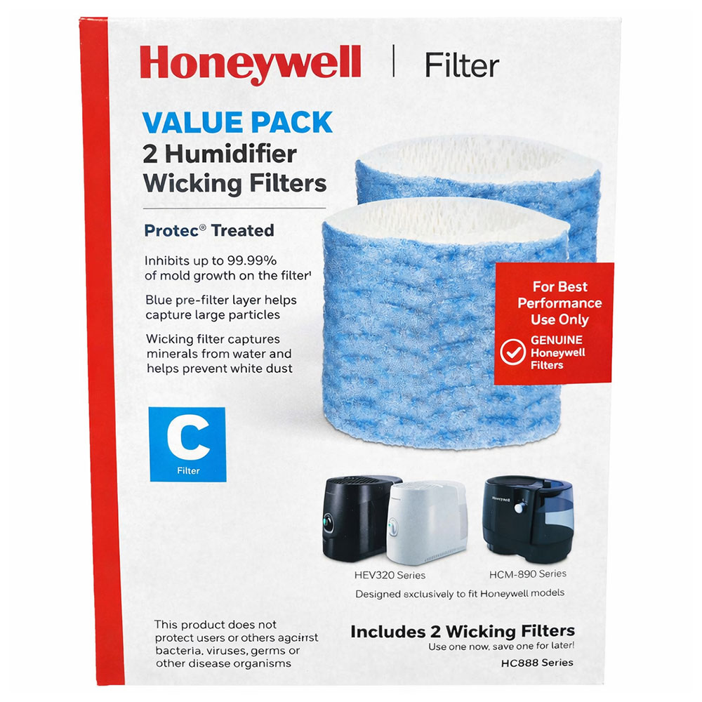 Honeywell HC888 Humidifier Filter Replacement, Wicking Filter C - 2 Pack
