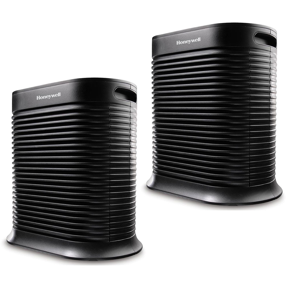 2 Pack of Honeywell True HEPA Air Purifiers with Allergen Remover - Black