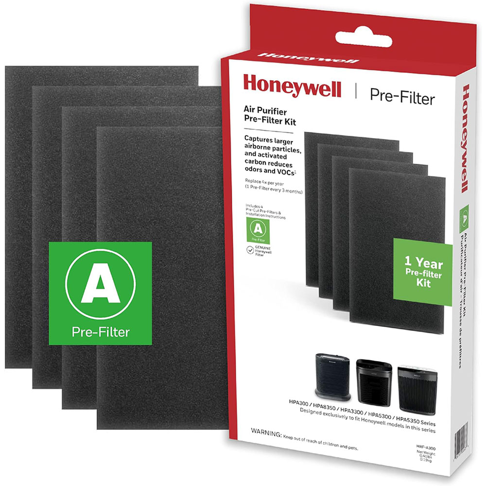 4 Pack Premium Activated Carbon Pre Filters for Honeywell HPA300 Extra Large 