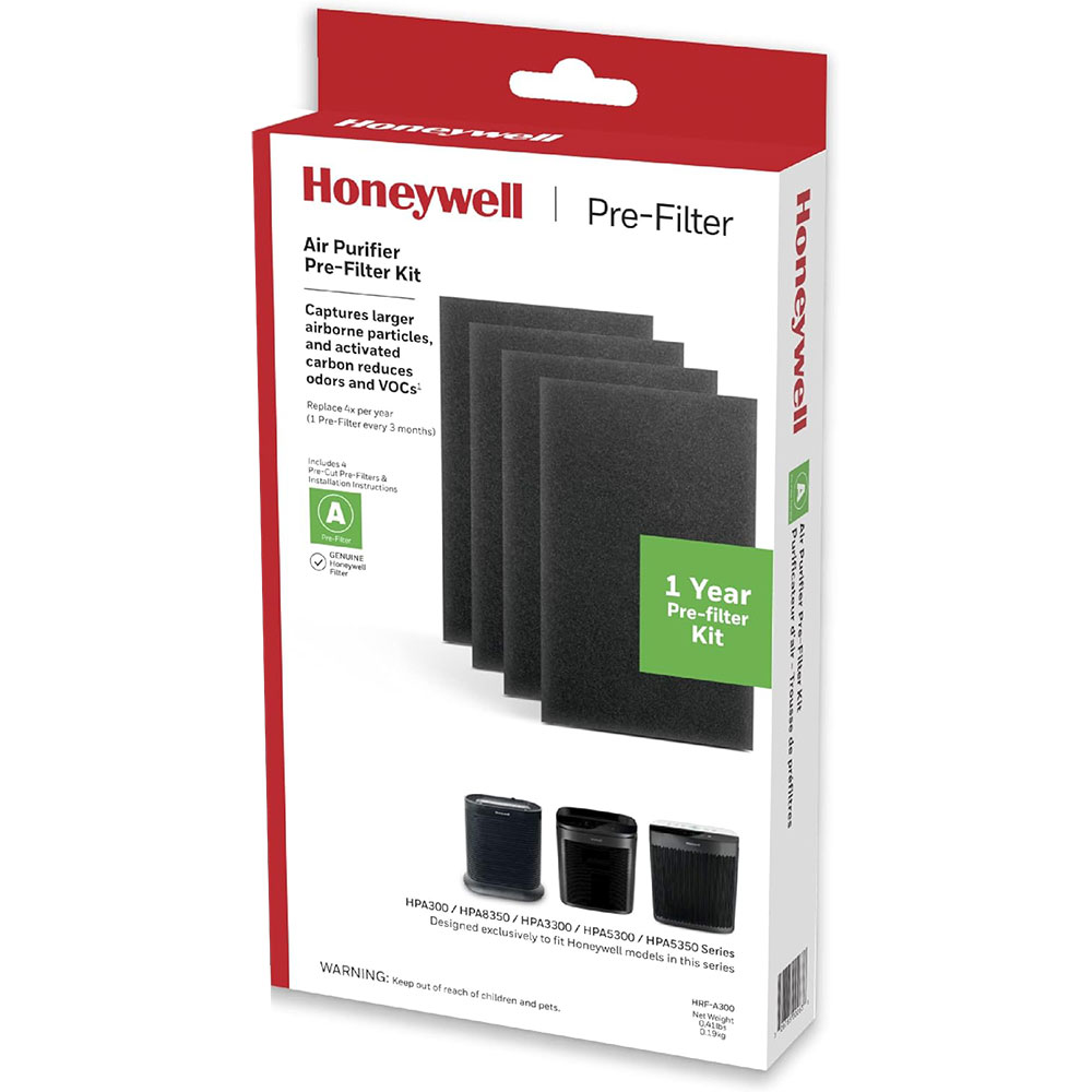 Durabasics HPA300 Pre-Filters for Honeywell Prefilter A Precut Filter HPA300 Prefilter 4 Pack Honeywell Pre Filter Replacement Honeywell A Pre Filter Prefilter for Honeywell Air Purifier HPA300 